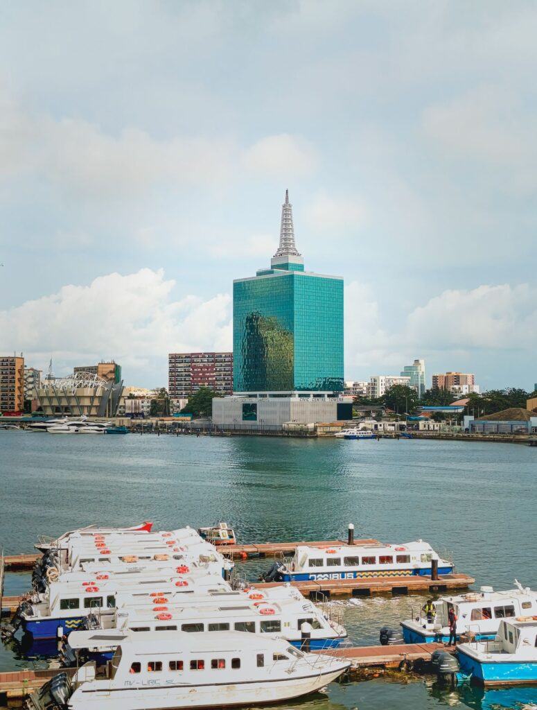 Lagos skyline and waterfront representing African commercial growth